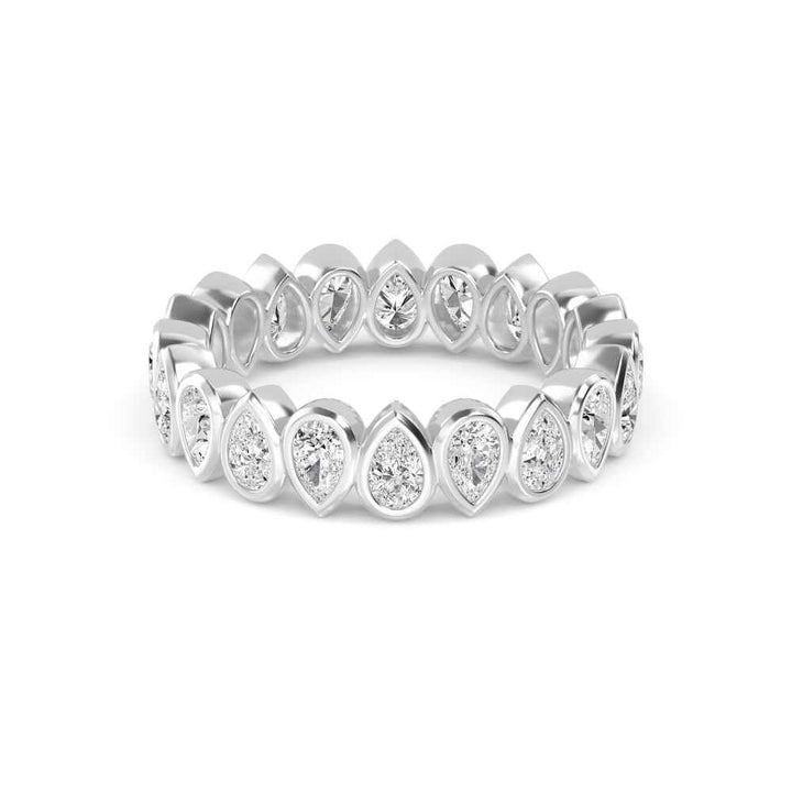1.85ctw Pear Cut Lab-Grown Diamond North-South Eternity Ring in 14k White Gold