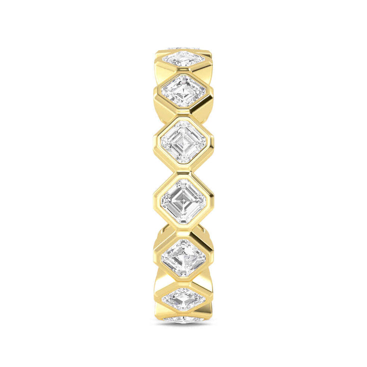 1.75ctw Asscher Cut Lab-Grown Diamond Eternity Ring in 14k Yellow Gold