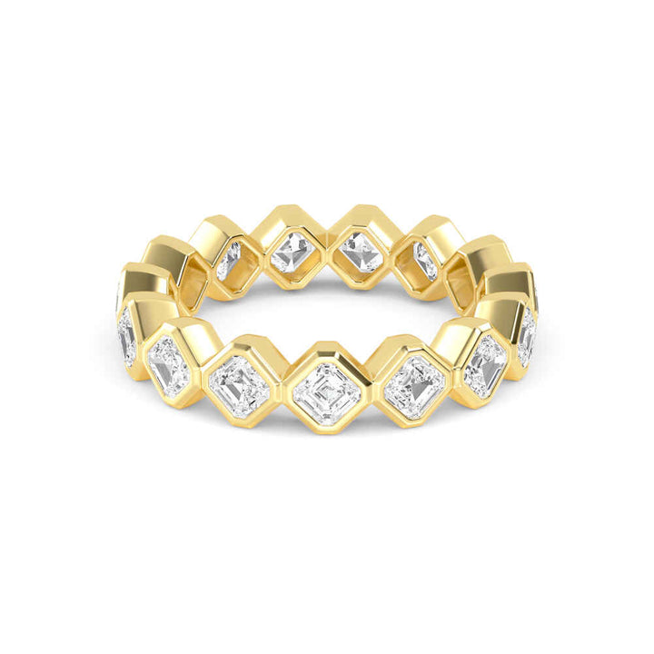 1.75ctw Asscher Cut Lab-Grown Diamond Eternity Ring in 14k Yellow Gold