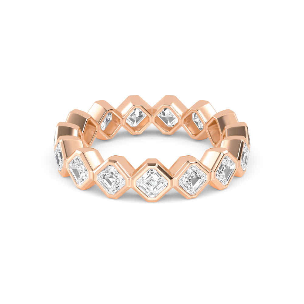 1.75ctw Asscher Cut Lab-Grown Diamond Eternity Ring in 14k Rose Gold
