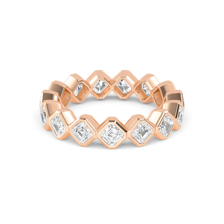 1.75ctw Asscher Cut Lab-Grown Diamond Eternity Ring in 14k Rose Gold