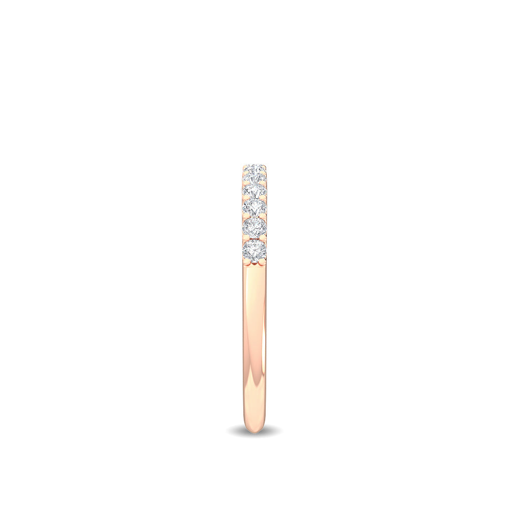 0.40ctw Round Brilliant Lab-Grown Diamond Wedding Band or Stackable Ring in 14k Rose Gold