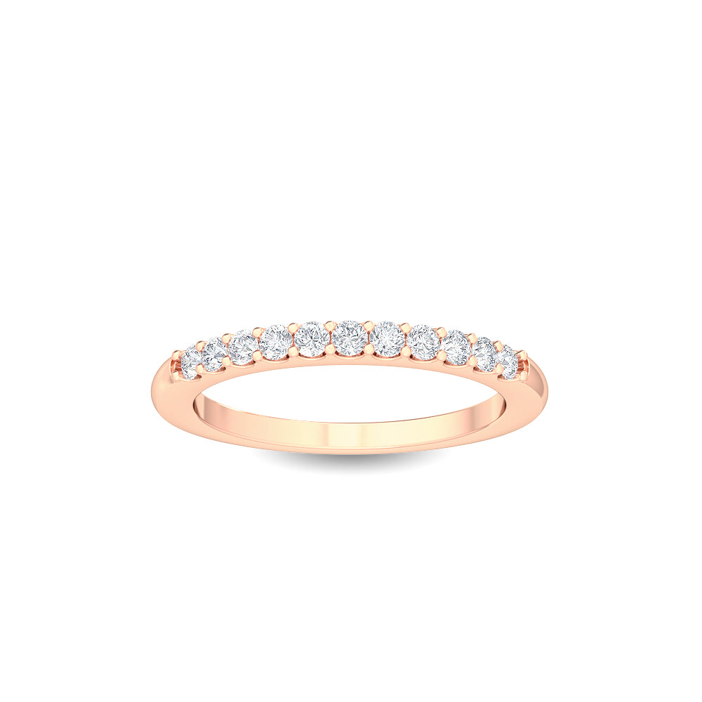 0.40ctw Round Brilliant Lab-Grown Diamond Wedding Band or Stackable Ring in 14k Rose Gold