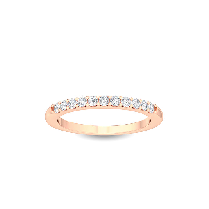 0.40ctw Round Brilliant Lab-Grown Diamond Wedding Band or Stackable Ring in 14k Rose Gold
