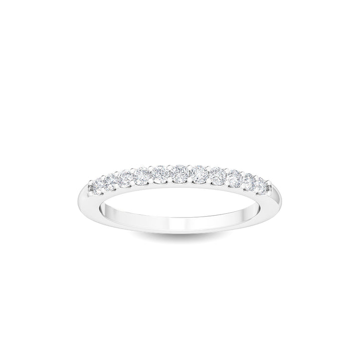 0.40ctw Round Brilliant Lab-Grown Diamond Wedding Band or Stackable Ring in 14k White Gold