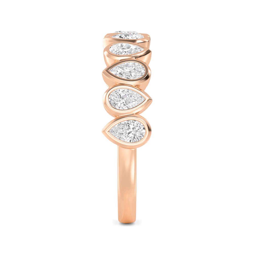 1.12ctw Pear Cut Lab-Grown Diamond East-West Band in 14k Rose Gold
