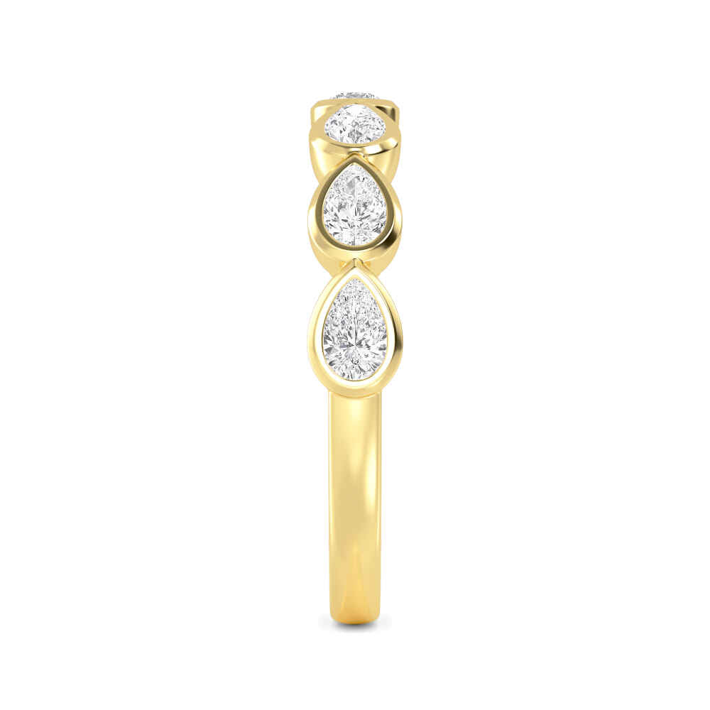 1.12ctw Pear Cut Lab-Grown Diamond East-West Band in 14k Yellow Gold