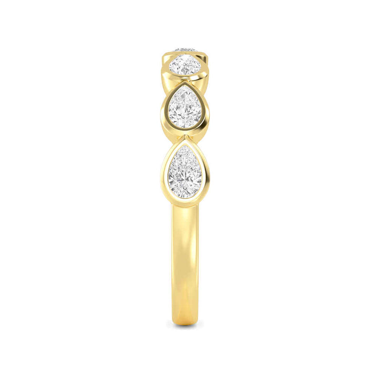 1.12ctw Pear Cut Lab-Grown Diamond East-West Band in 14k Yellow Gold