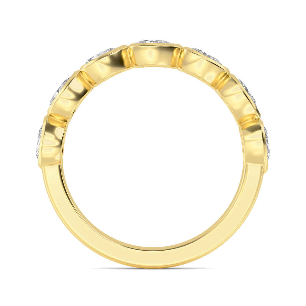 1.12ctw Pear Cut Lab-Grown Diamond East-West Band in 14k Yellow Gold
