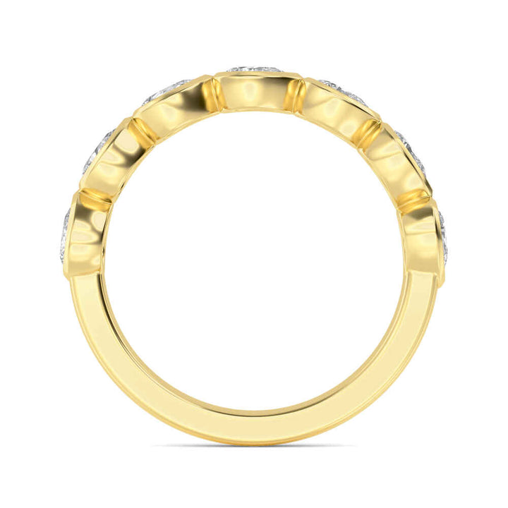 1.12ctw Pear Cut Lab-Grown Diamond East-West Band in 14k Yellow Gold