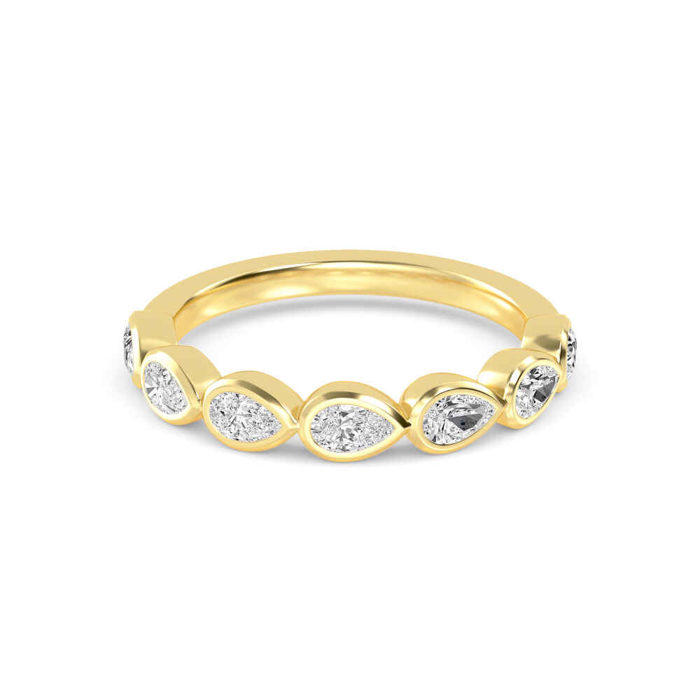 1.12ctw Pear Cut Lab-Grown Diamond East-West Band in 14k Yellow Gold