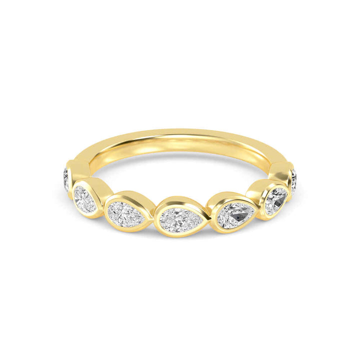 1.12ctw Pear Cut Lab-Grown Diamond East-West Band in 14k Yellow Gold