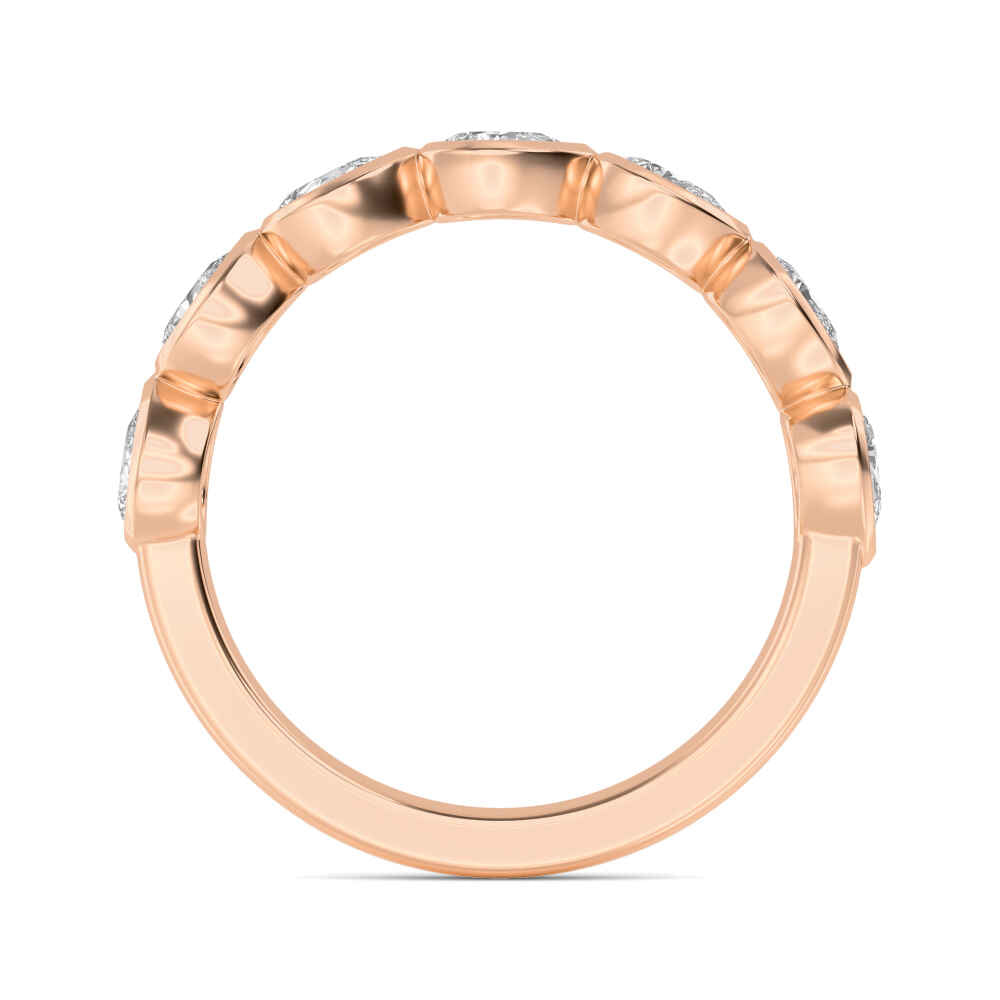 1.12ctw Pear Cut Lab-Grown Diamond East-West Band in 14k Rose Gold