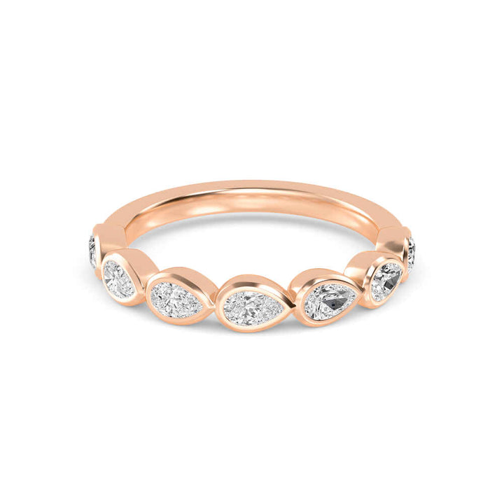 1.12ctw Pear Cut Lab-Grown Diamond East-West Band in 14k Rose Gold