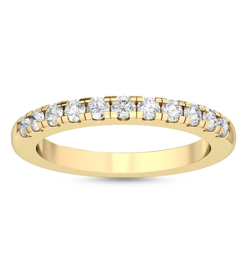0.24ctw Round Brilliant Lab-Grown Diamond Wedding Band or Stackable Ring in 14k Yellow Gold