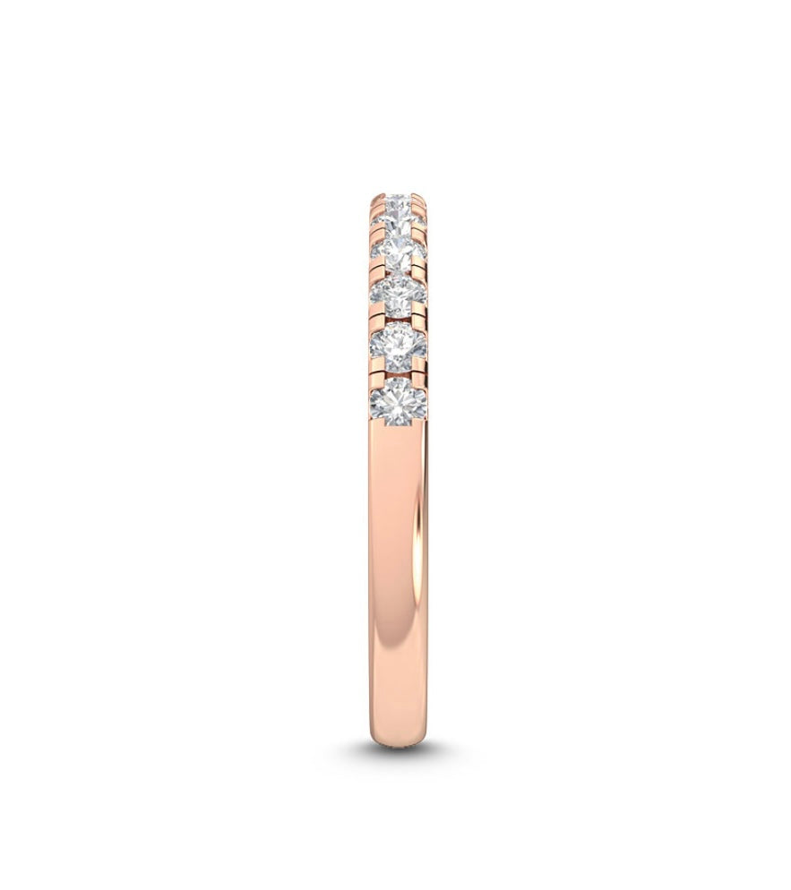 0.24ctw Round Brilliant Lab-Grown Diamond Wedding Band or Stackable Ring in 14k Rose Gold