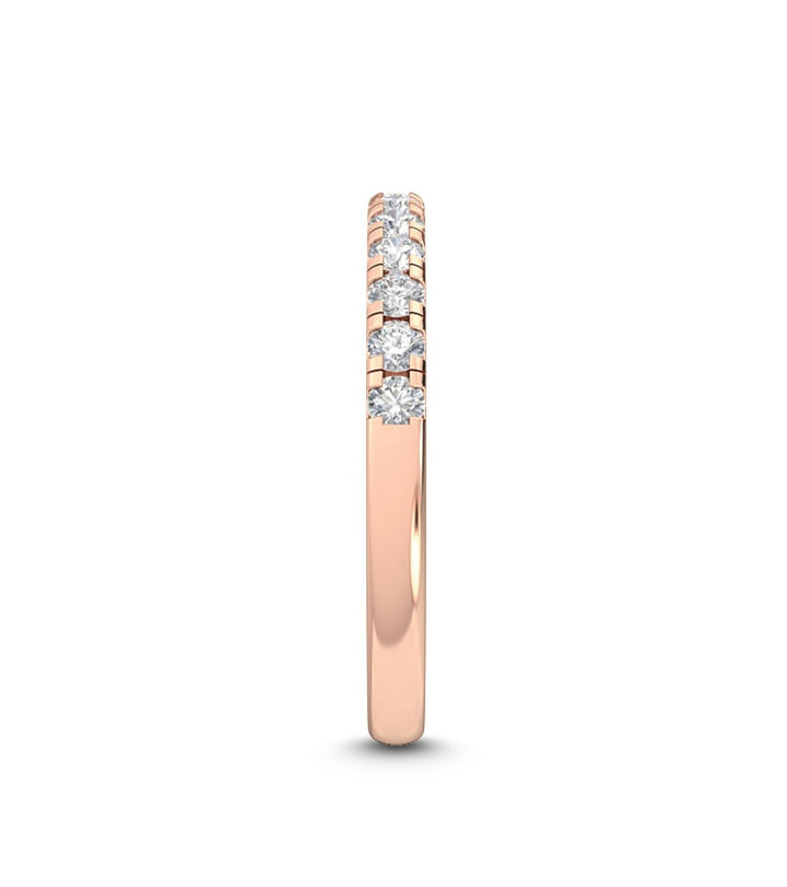 0.24ctw Round Brilliant Lab-Grown Diamond Wedding Band or Stackable Ring in 14k Rose Gold