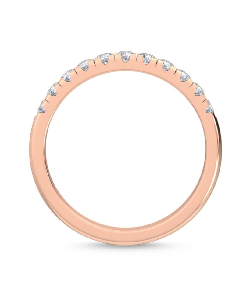 0.24ctw Round Brilliant Lab-Grown Diamond Wedding Band or Stackable Ring in 14k Rose Gold