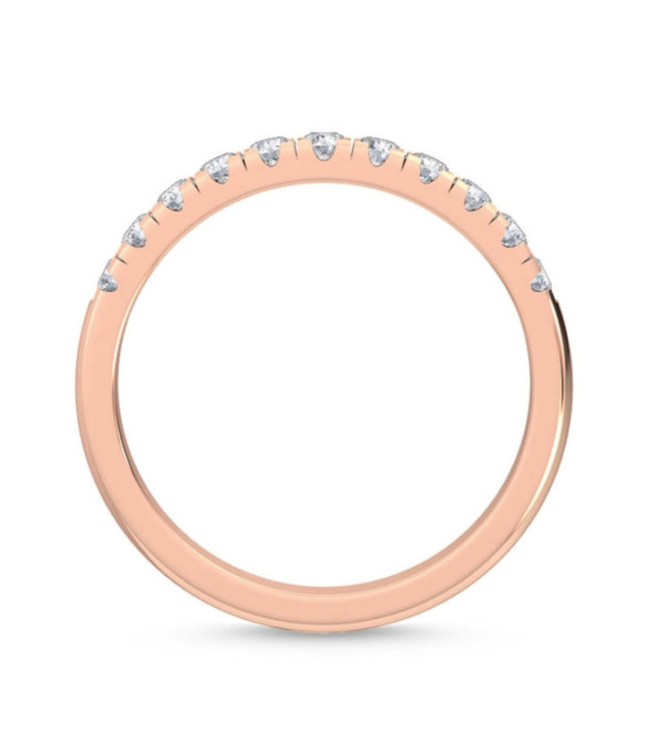 0.24ctw Round Brilliant Lab-Grown Diamond Wedding Band or Stackable Ring in 14k Rose Gold