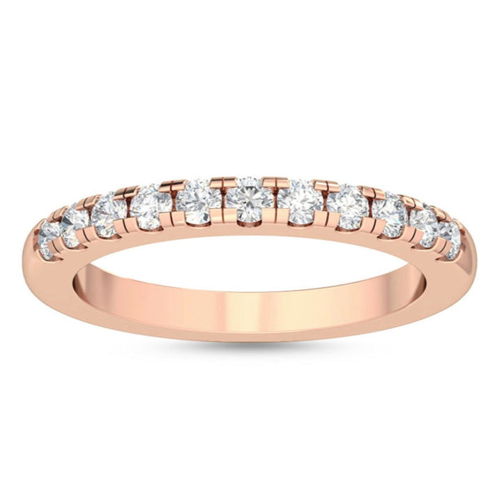 0.24ctw Round Brilliant Lab-Grown Diamond Wedding Band or Stackable Ring in 14k Rose Gold
