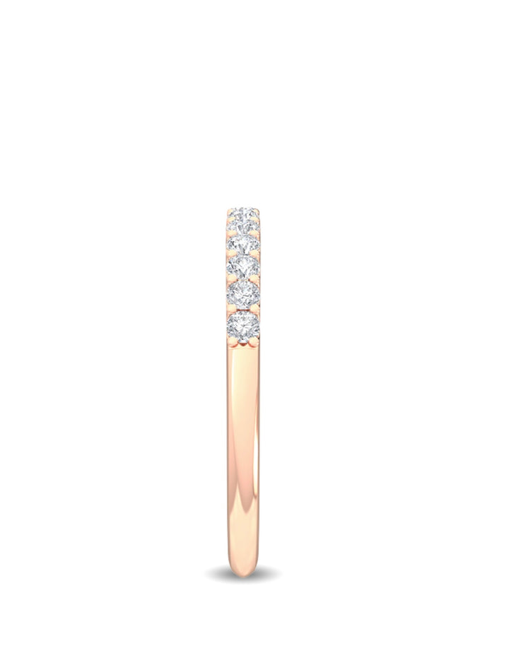 0.25ctw Round Brilliant Lab-Grown Diamond Wedding Band or Stackable Ring in 14k Rose Gold