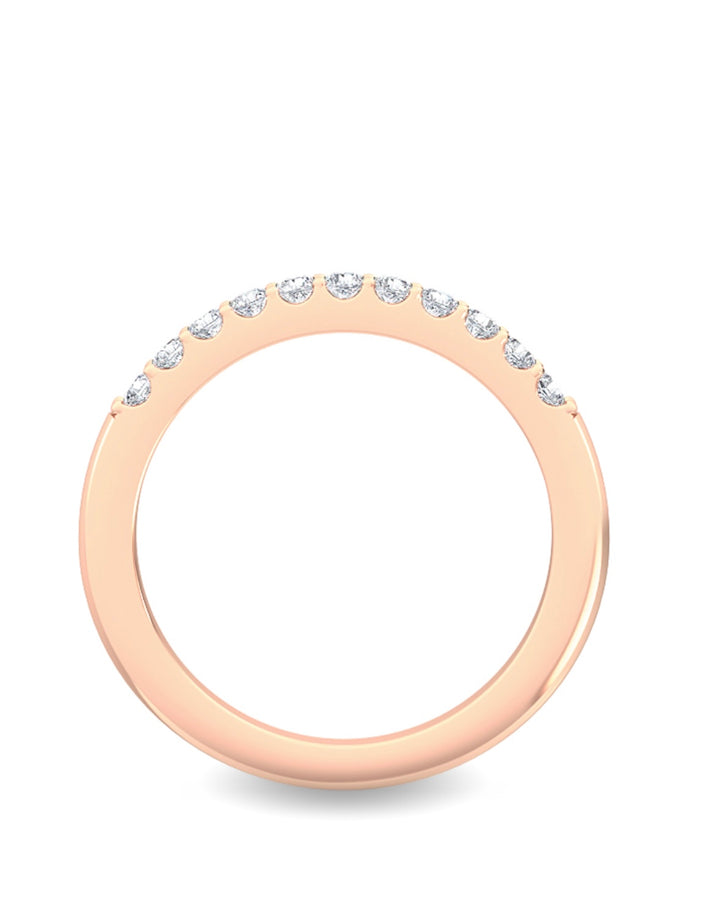 0.25ctw Round Brilliant Lab-Grown Diamond Wedding Band or Stackable Ring in 14k Rose Gold