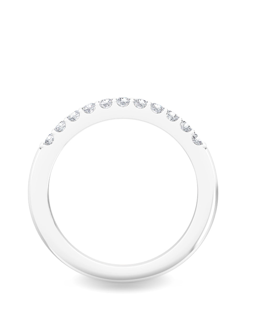 0.25ctw Round Brilliant Lab-Grown Diamond Wedding Band or Stackable Ring in 14k White Gold