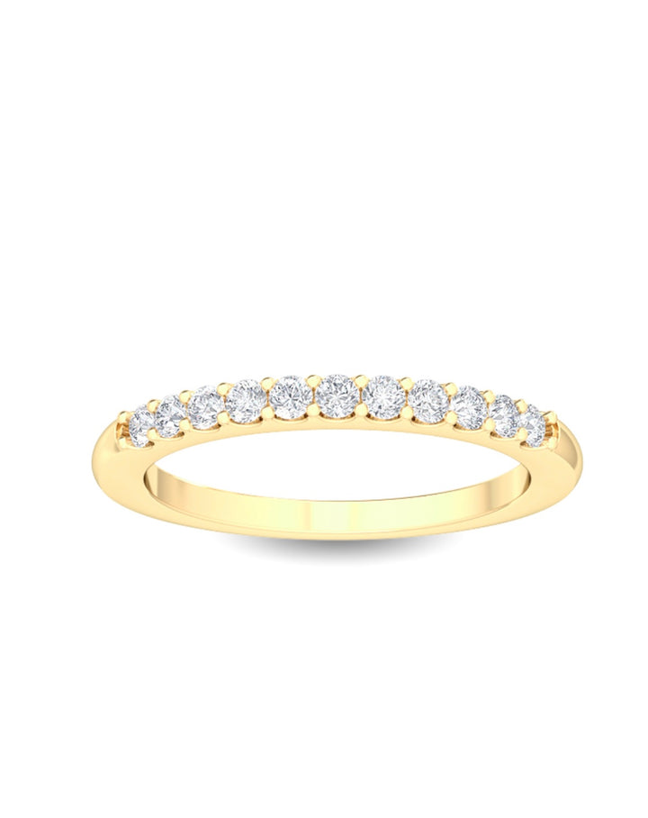 0.25ctw Round Brilliant Lab-Grown Diamond Wedding Band or Stackable Ring in 14k Yellow Gold