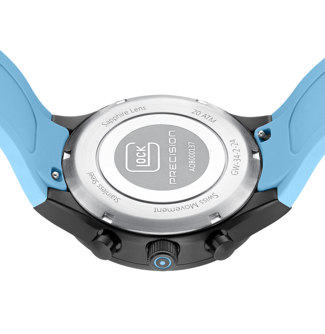 GLOCK GW-32-2-24 43mm Stainless Steel Quartz Silicone Strap Watch