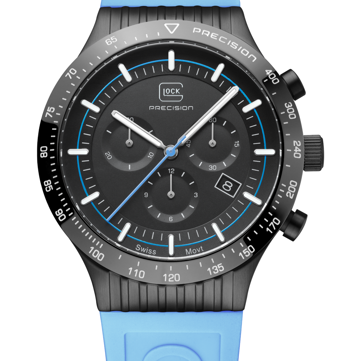 GLOCK GW-32-2-24 43mm Stainless Steel Quartz Silicone Strap Watch