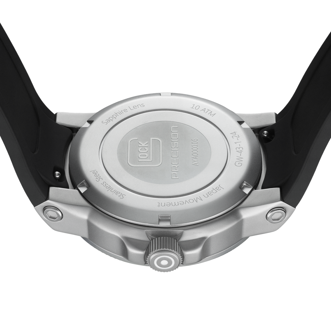 GLOCK GW-43-1-24 43mm Stainless Steel Quartz Watch with Silicone Strap