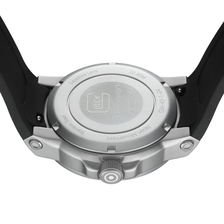 GLOCK GW-43-1-24 43mm Stainless Steel Quartz Watch with Silicone Strap