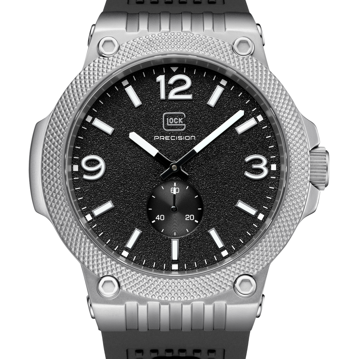 GLOCK GW-43-1-24 43mm Stainless Steel Quartz Watch with Silicone Strap