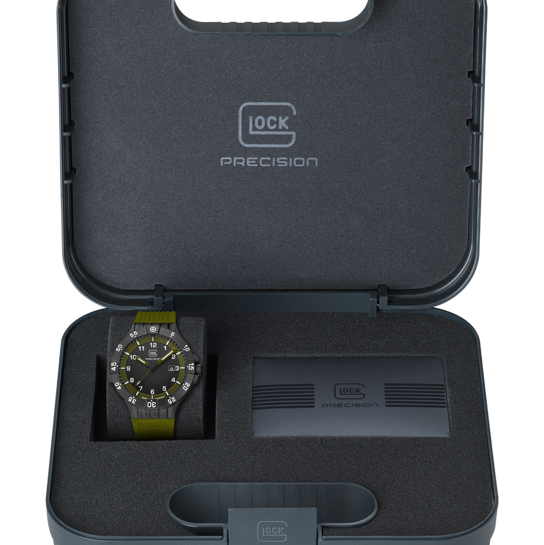 GLOCK GW-15-4-22 43mm Quartz Watch with Silicone Strap in Army Green