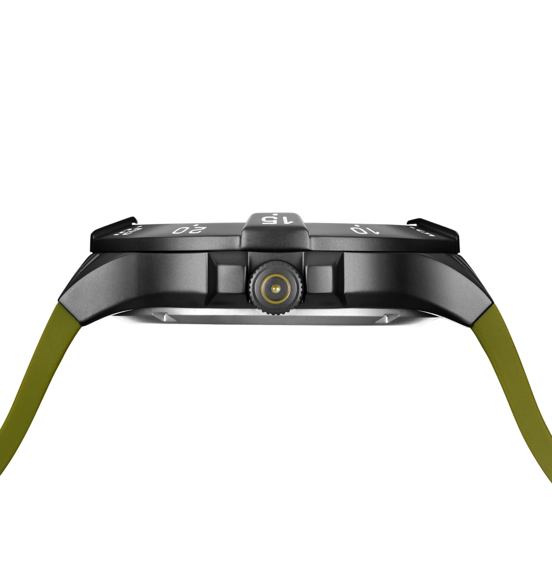 GLOCK GW-15-4-22 43mm Quartz Watch with Silicone Strap in Army Green