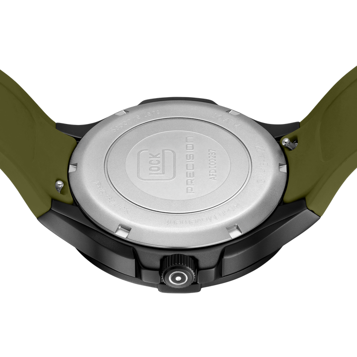 GLOCK GW-15-4-22 43mm Quartz Watch with Silicone Strap in Army Green