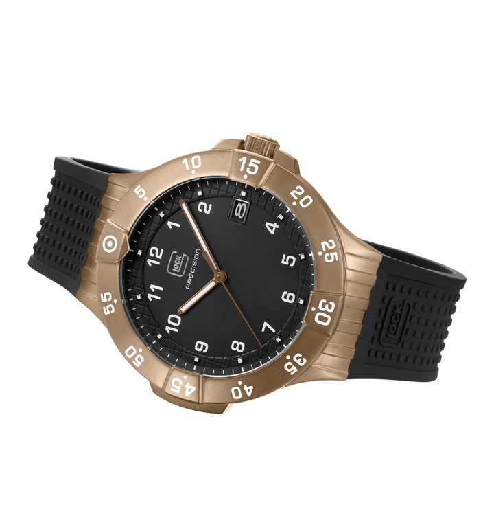 GLOCK GW-15-7-22 43mm "Coyote" Stainless Steel Quartz Watch with Silicone Strap