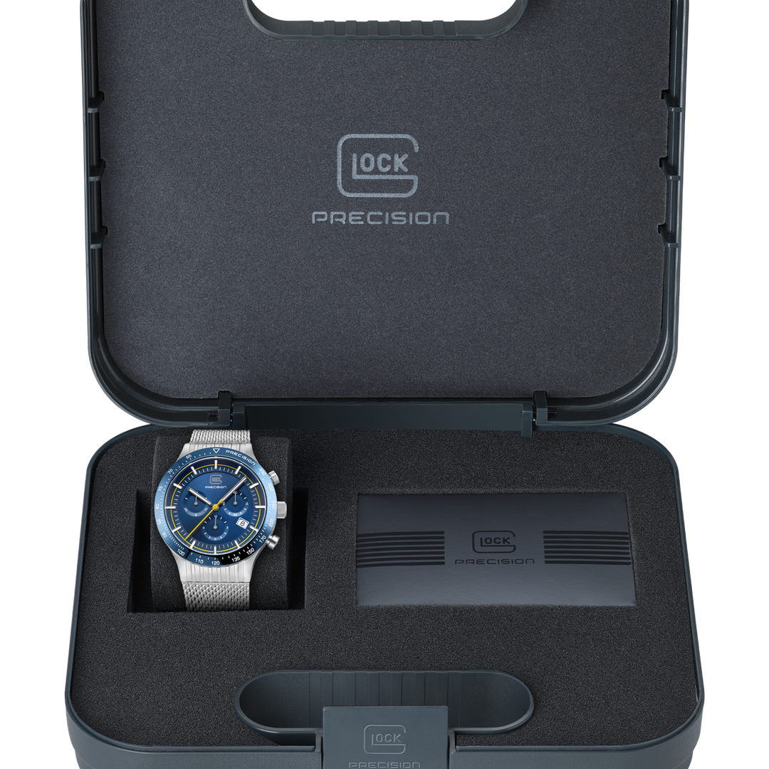 GLOCK GW-34-3-24 43mm Stainless Steel Quartz Chronograph Mesh Bracelet Watch