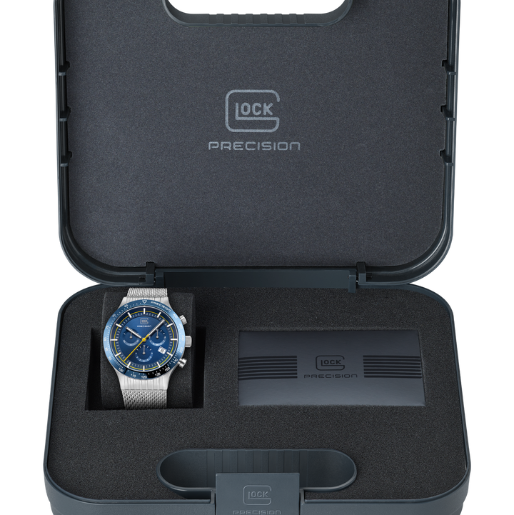 GLOCK GW-34-3-24 43mm Stainless Steel Quartz Chronograph Mesh Bracelet Watch