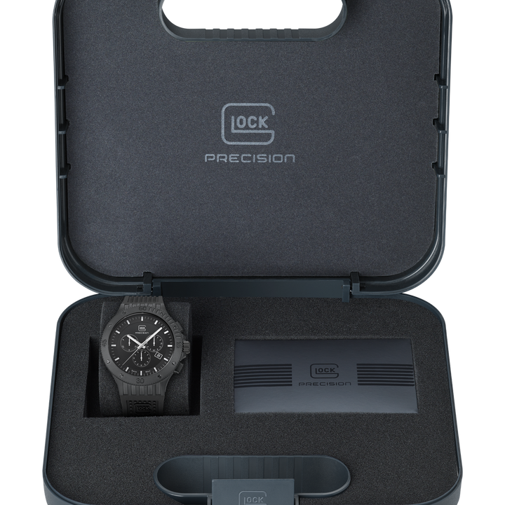 GLOCK GW-24-2-24 44mm Quartz Watch with Silicone Strap in All Black