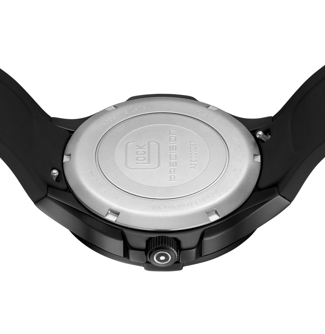 GLOCK GW-15-3-22 43mm Quartz Watch with Silicone Strap in All Black