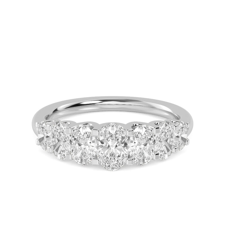 1.03ctw Oval Brilliant Lab-Grown Diamond Graduated Band in 14k White Gold