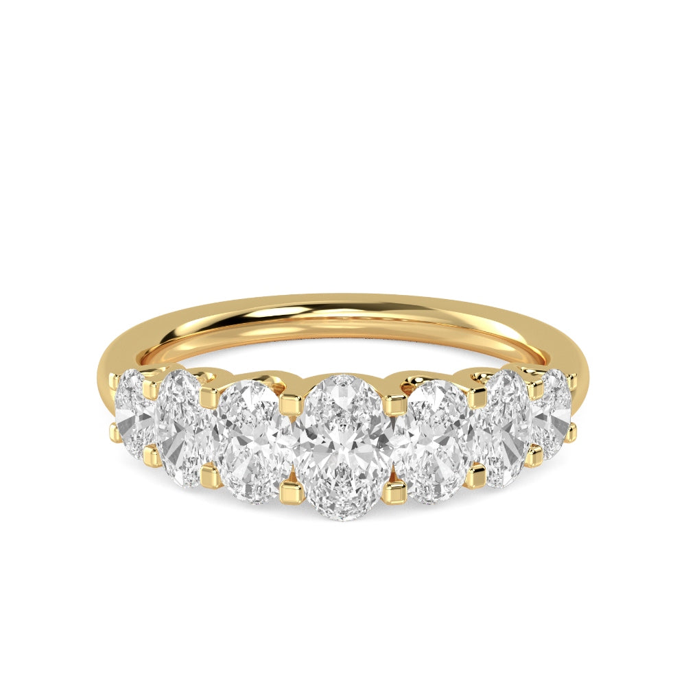 1.03ctw Oval Brilliant Lab-Grown Diamond Graduated Band in 14k Yellow Gold