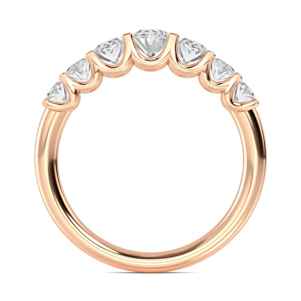 1.03ctw Oval Brilliant Lab-Grown Diamond Graduated Band in 14k Rose Gold