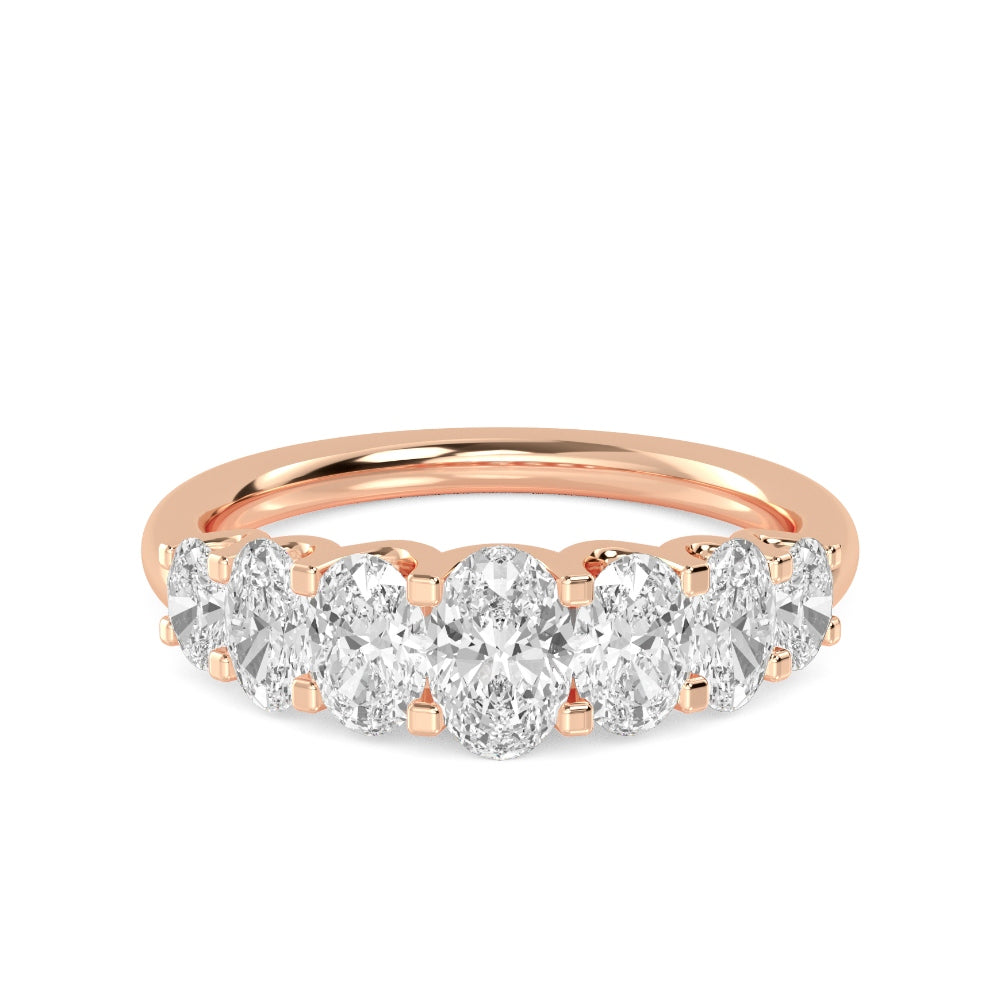 1.03ctw Oval Brilliant Lab-Grown Diamond Graduated Band in 14k Rose Gold