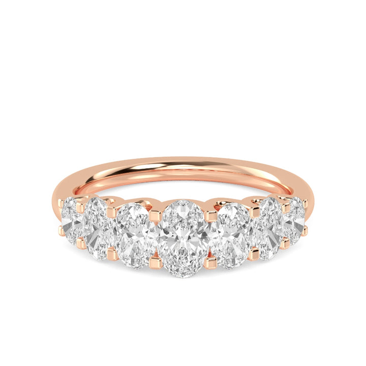 1.03ctw Oval Brilliant Lab-Grown Diamond Graduated Band in 14k Rose Gold
