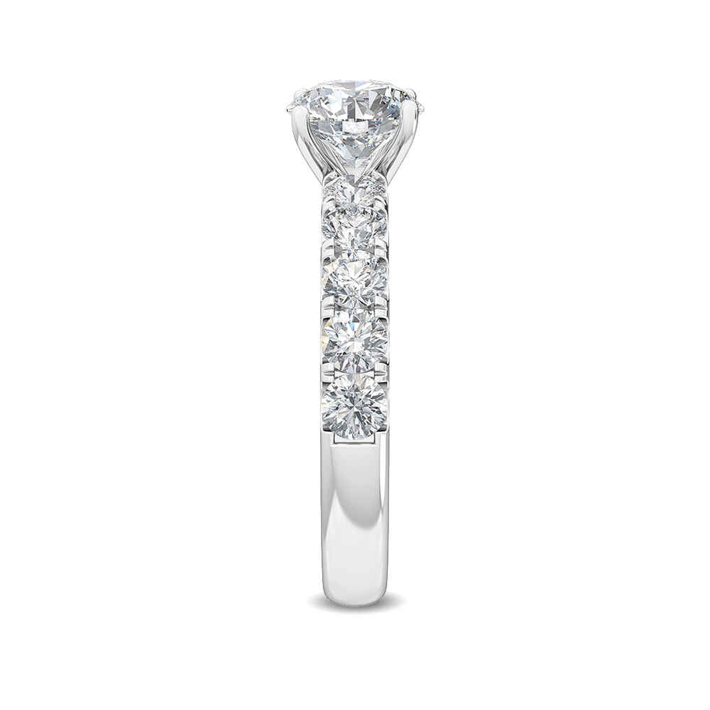IGI Graded 2.05ct Round Brilliant Center Lab-Grown Diamond Engagement Ring in 14k White Gold