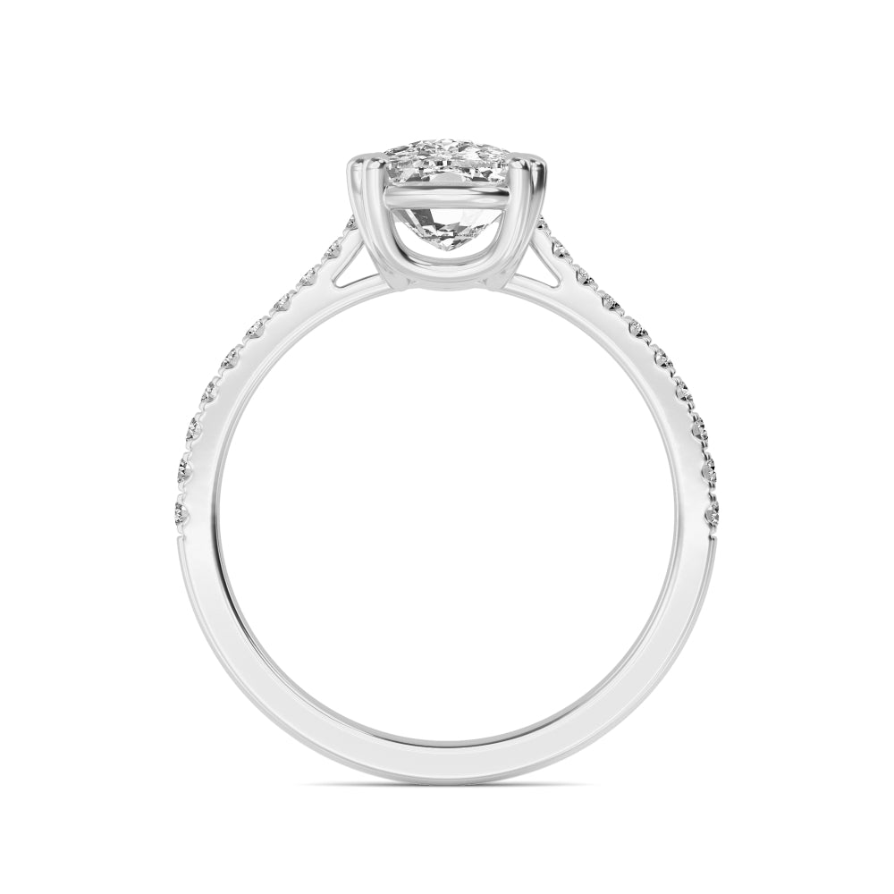IGI Graded 1.51ct Cushion Cut with Round Brilliant Lab-Grown Diamond Engagement Ring in 14k White Gold