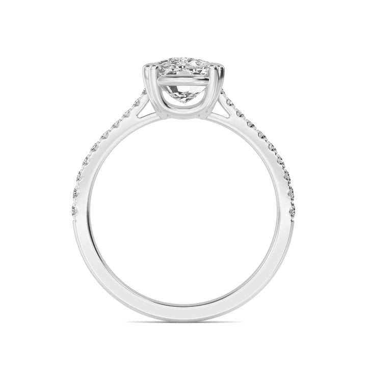 IGI Graded 1.51ct Cushion Cut with Round Brilliant Lab-Grown Diamond Engagement Ring in 14k White Gold