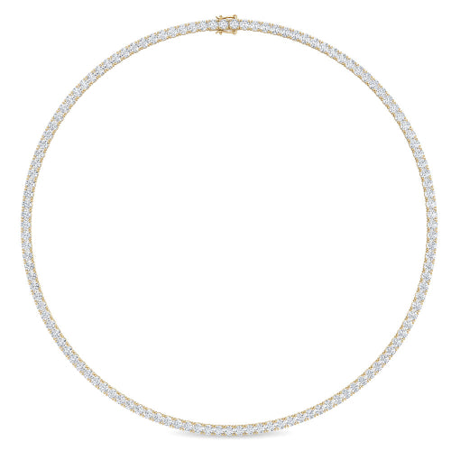 6.85ctw Round Brilliant Lab-Grown Diamond 16" Tennis Necklace in 14k Yellow Gold